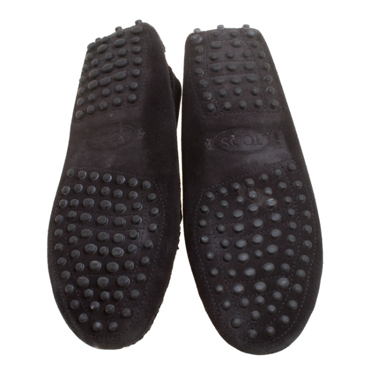 Pre Owned Tod's Black Suede Penny Loafers Size 35