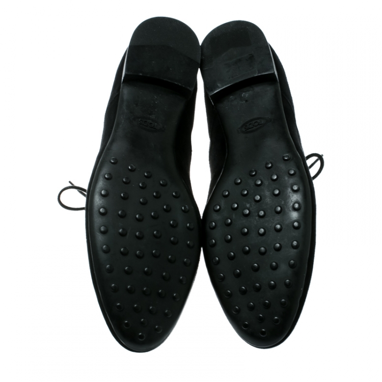 Pre Owned Tod's Black Suede Desert Boots Size 38