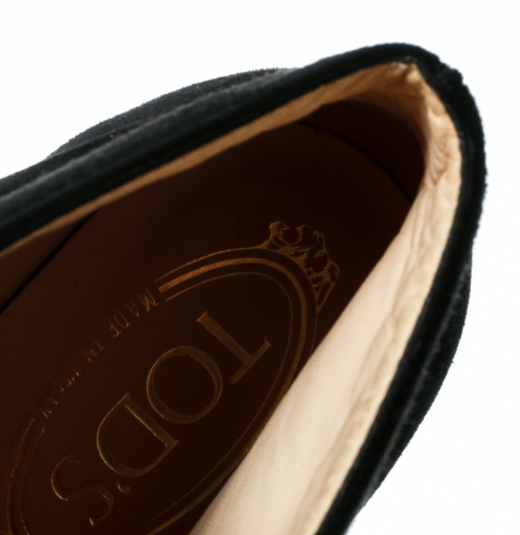 Pre Owned Tod's Black Suede Desert Boots Size 38