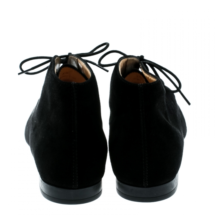 Pre Owned Tod's Black Suede Desert Boots Size 38