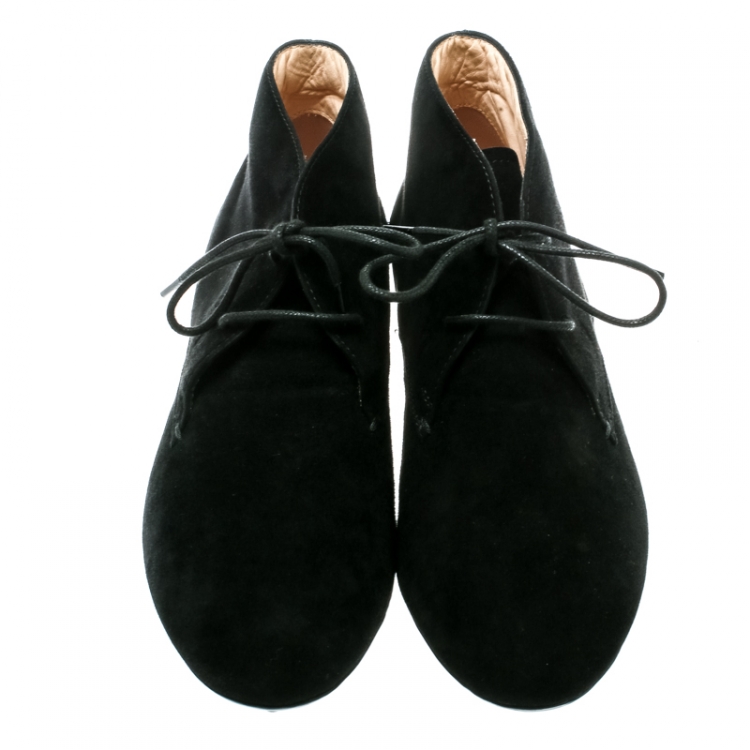 Pre Owned Tod's Black Suede Desert Boots Size 38