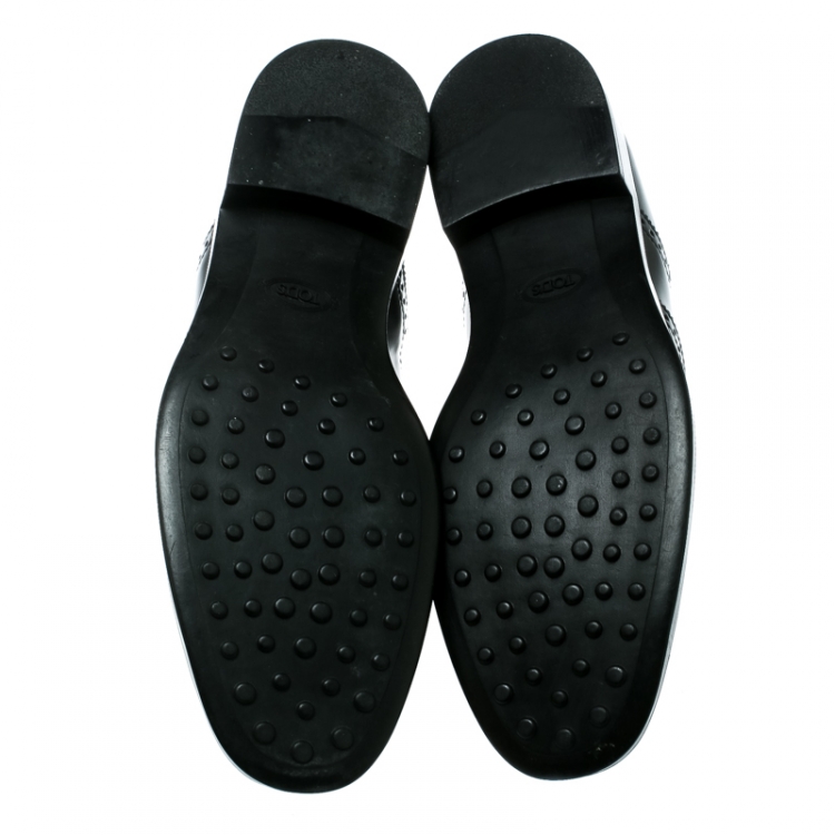 Pre Owned Tod's Black Leather Brogue Oxfords Size 37