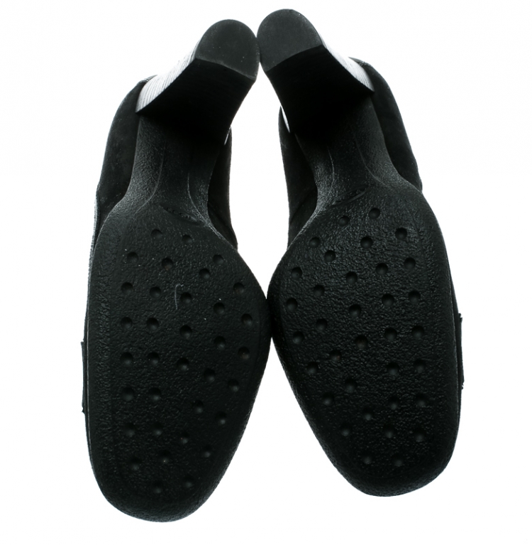 مملوكة مسبقًا  Tod's Black Leather Penny Loafer Pumps Size 37