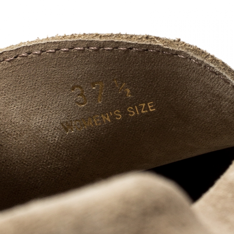 Pre Owned Tod's Beige Suede Penny Loafers Size 37.5