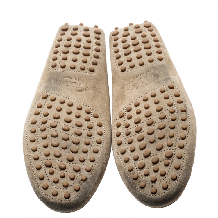 Pre Owned Tod's Beige Suede Penny Loafers Size 37.5