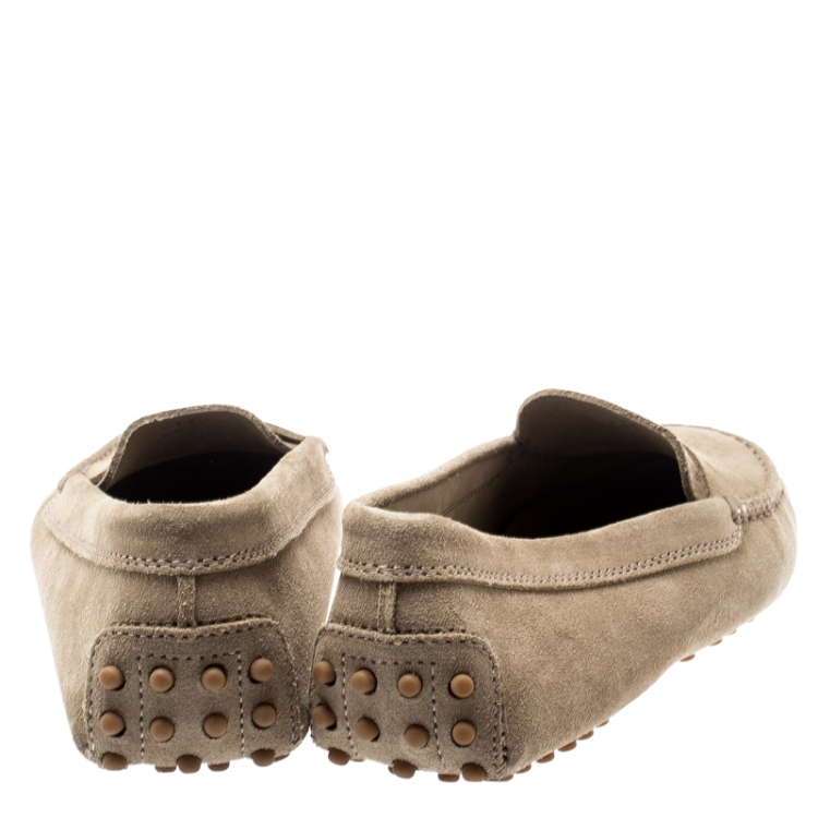 Pre Owned Tod's Beige Suede Penny Loafers Size 37.5