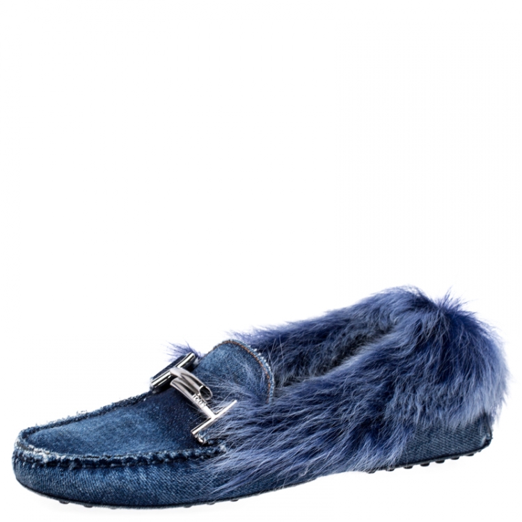 slip on fur loafers