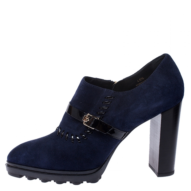 Navy blue flat booties shops