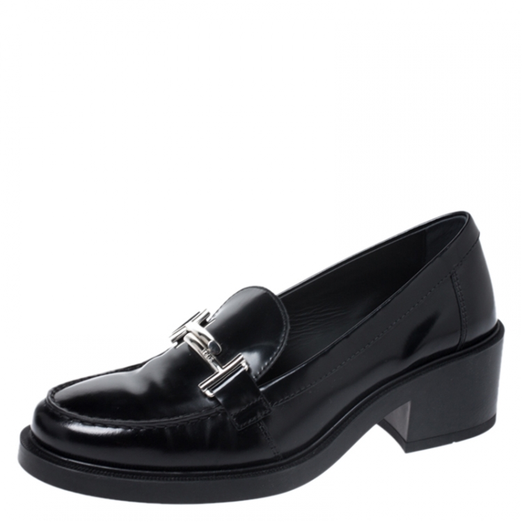 tod's block heel loafer