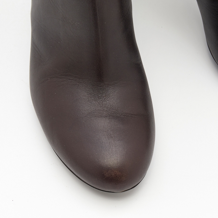 Pre Owned Tod's Brown Leather Knee Length Boots Size 38 