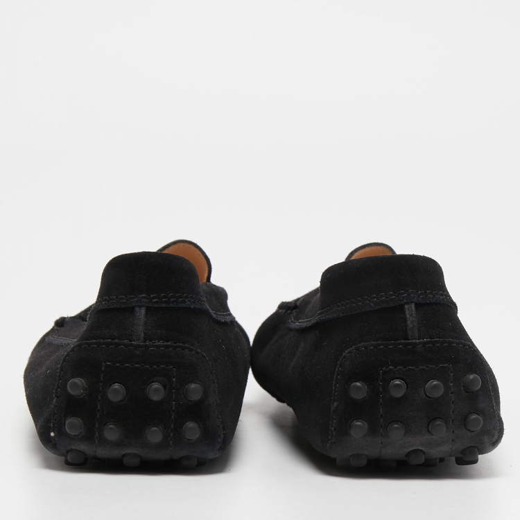 Pre Owned Tod's Black Suede Penny Loafers Size 41