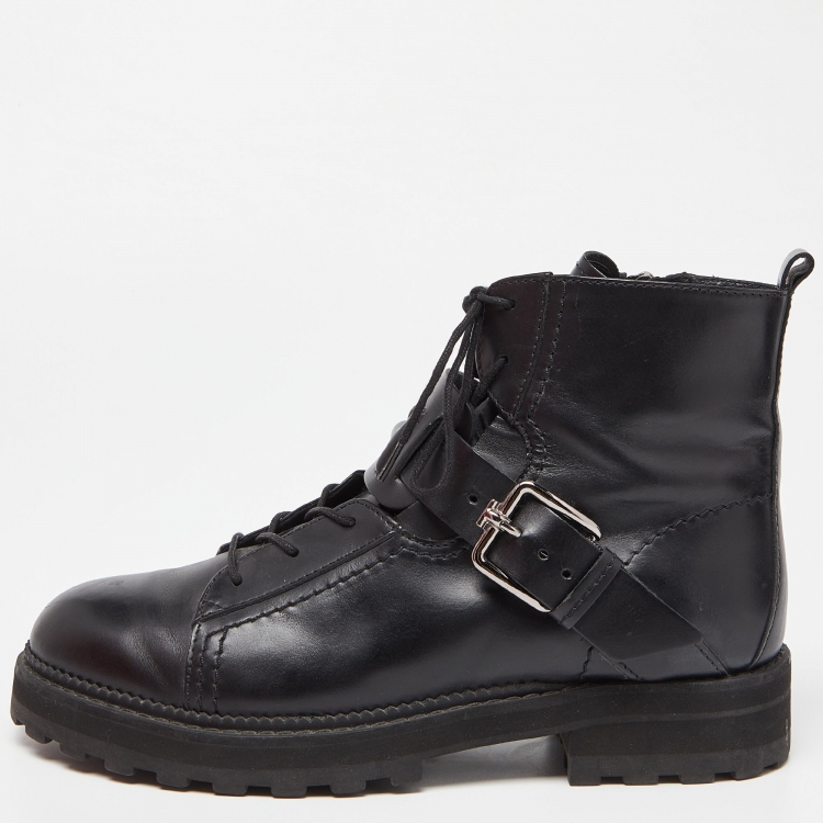 Womens buckle hot sale combat boots