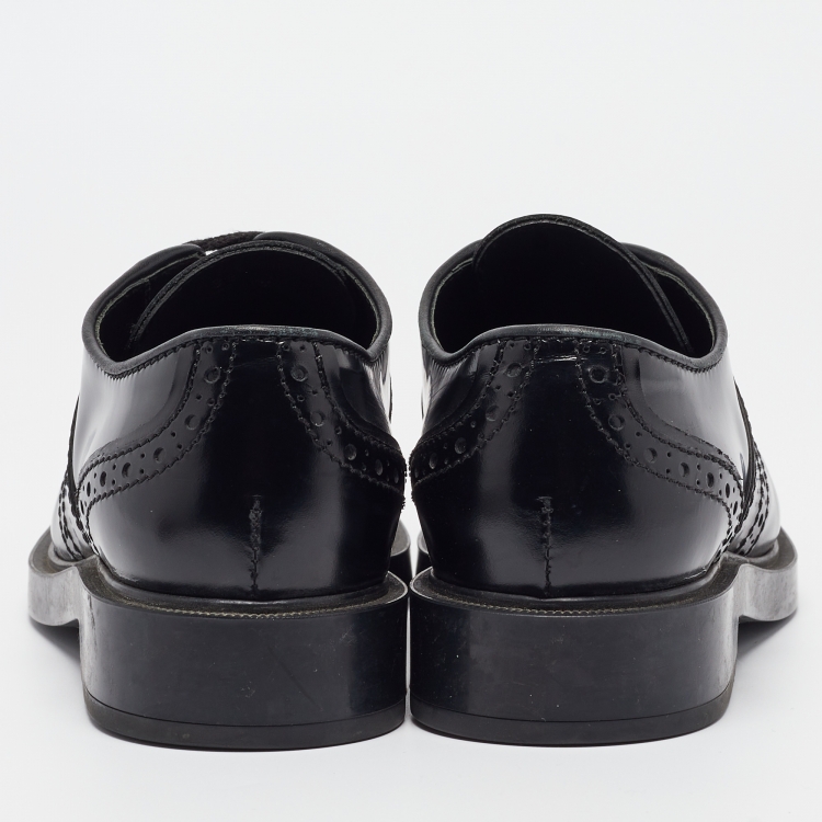 مملوكة مسبقًا Tod's Black Leather Brogue Oxfords Size 38