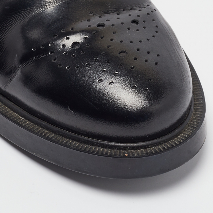 مملوكة مسبقًا Tod's Black Leather Brogue Oxfords Size 38