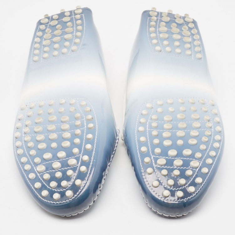 Pre Owned Tod's Blue/White Ombre Patent Leather Penny Loafers Size 41