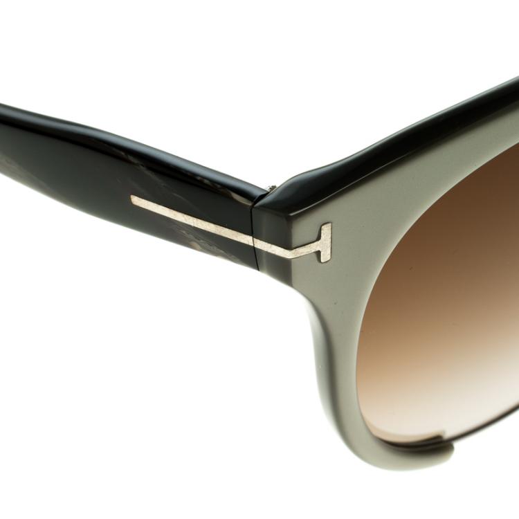Pre Owned Tom Ford Grey/Black TF365 Leona Sunglasses