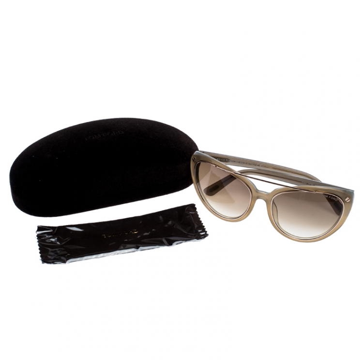 Pre Owned Tom Ford Avocado TF 384 Cateye Sunglasses