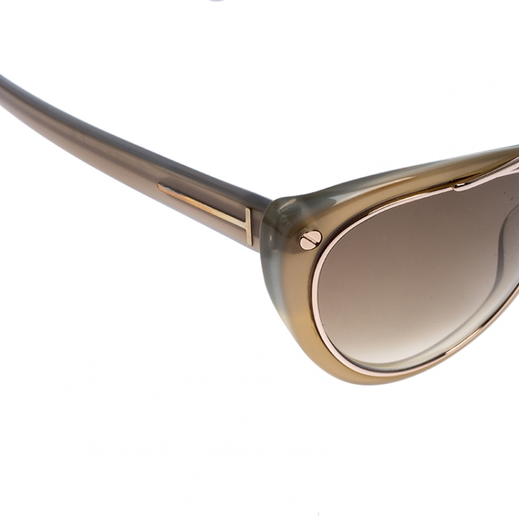 Pre Owned Tom Ford Avocado TF 384 Cateye Sunglasses