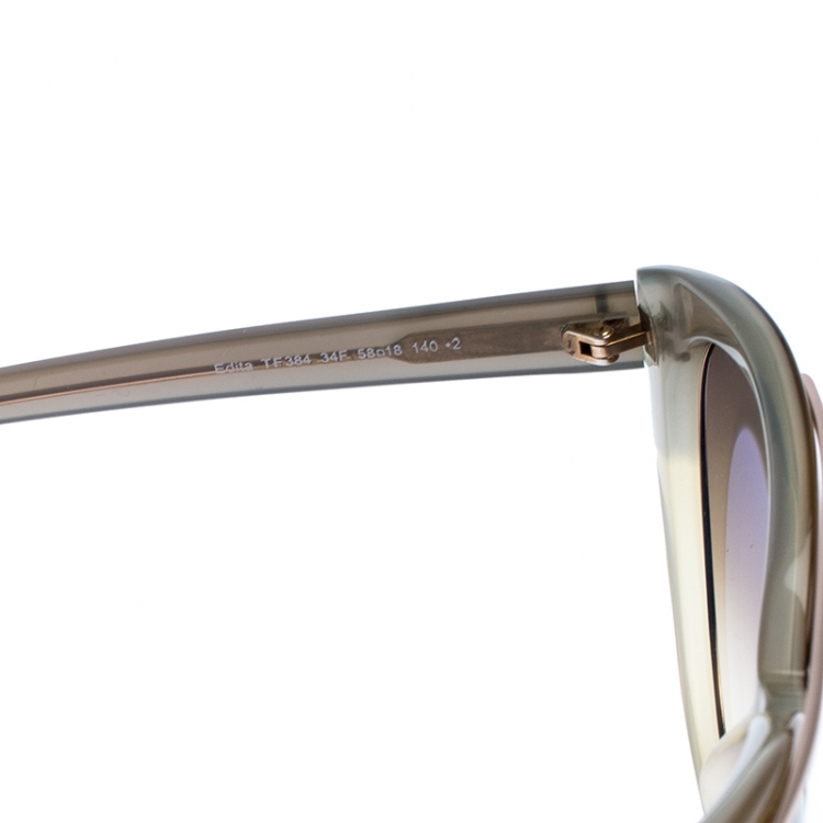Pre Owned Tom Ford Avocado TF 384 Cateye Sunglasses