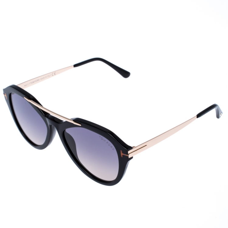 Pre Owned Tom Ford Black Smoke Lisa Sunglasses