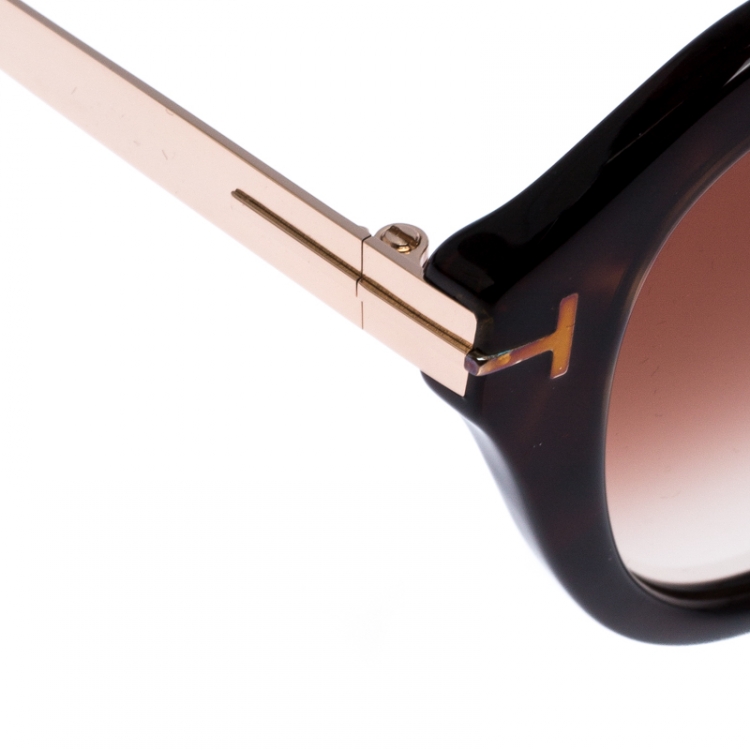 Pre Owned Tom Ford Brown Tortoise Gradient Lisa Sunglasses