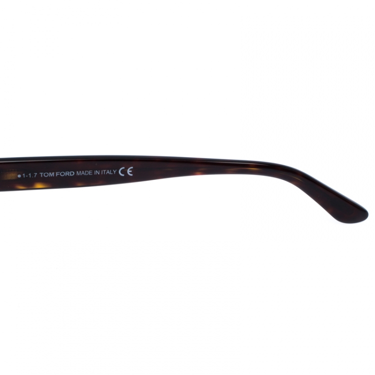 Pre Owned Tom Ford Brown/Green Tortoise Harry-02 Half Rim Sunglasses