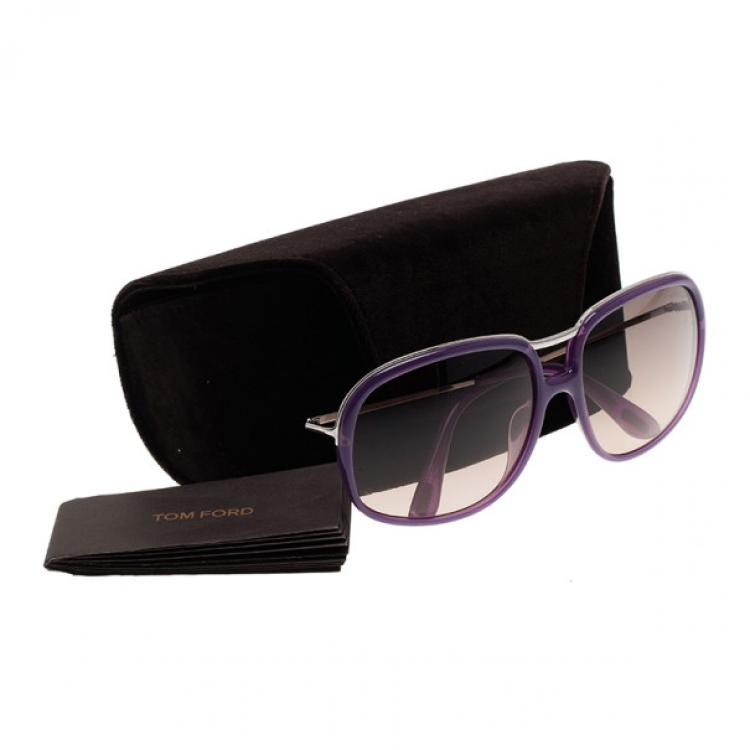 Pre Owned Tom Ford Purple Cori Square Sunglasses