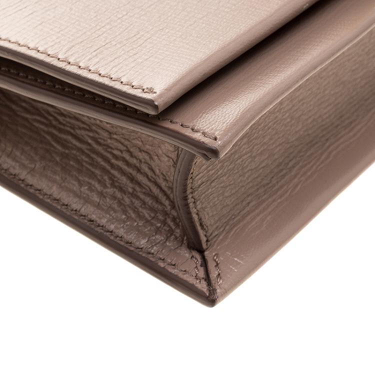 مملوكة مسبقًا Tom Ford Beige Leather Sedgwick Zip Clutch 