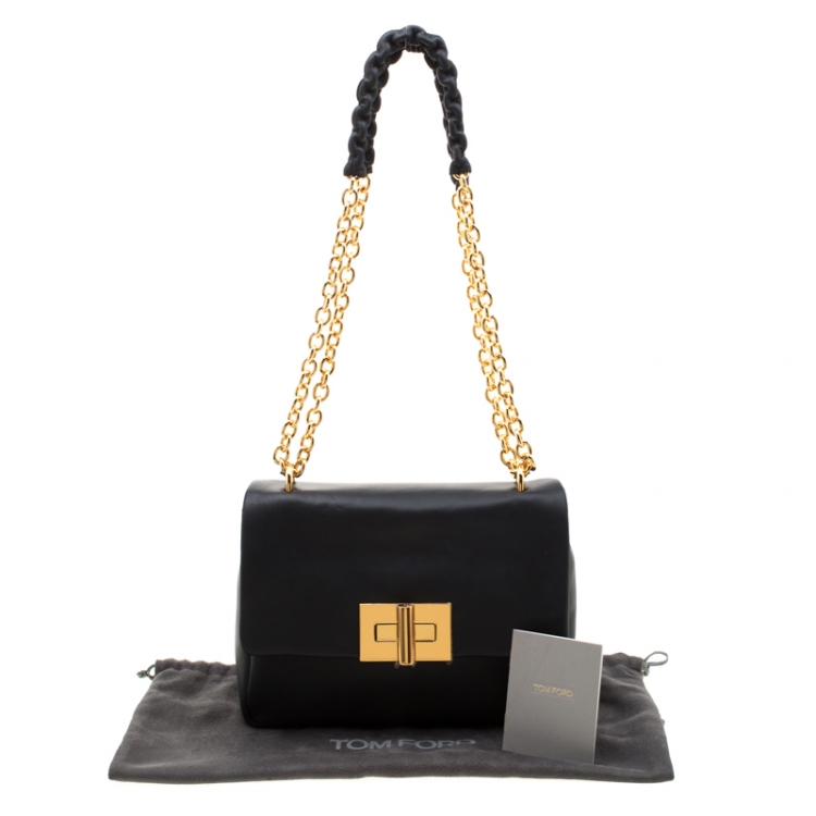 Pre Owned Tom Ford Black Leather Natalia Crossbody Bag