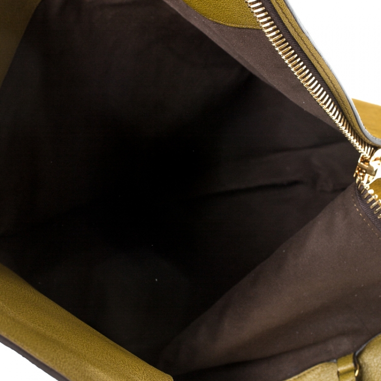 Pre Owned Tom Ford Olive Calf Hair Alix Padlock/Zip Shoulder Bag
