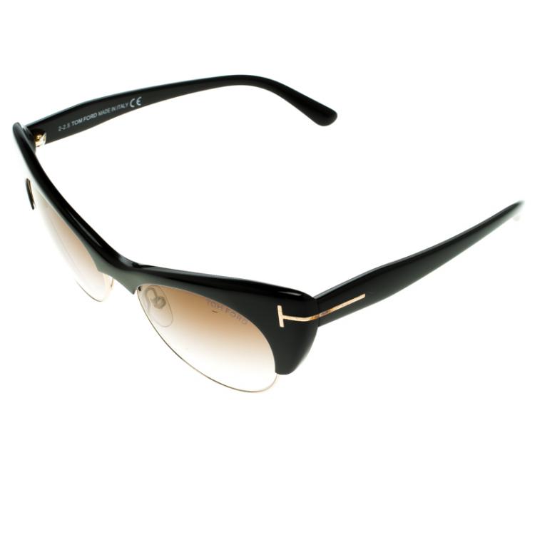Pre Owned Tom Ford Black/Brown Gradient TF387 Lola Sunglasses