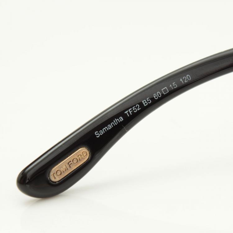 Pre Owned Tom Ford Black and Gold Samantha Square Sunglasses