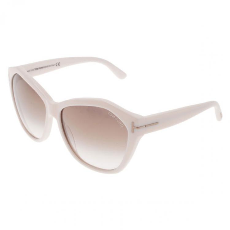 Pre Owned Tom Ford Ivory Oversized Angelina Sunglasses