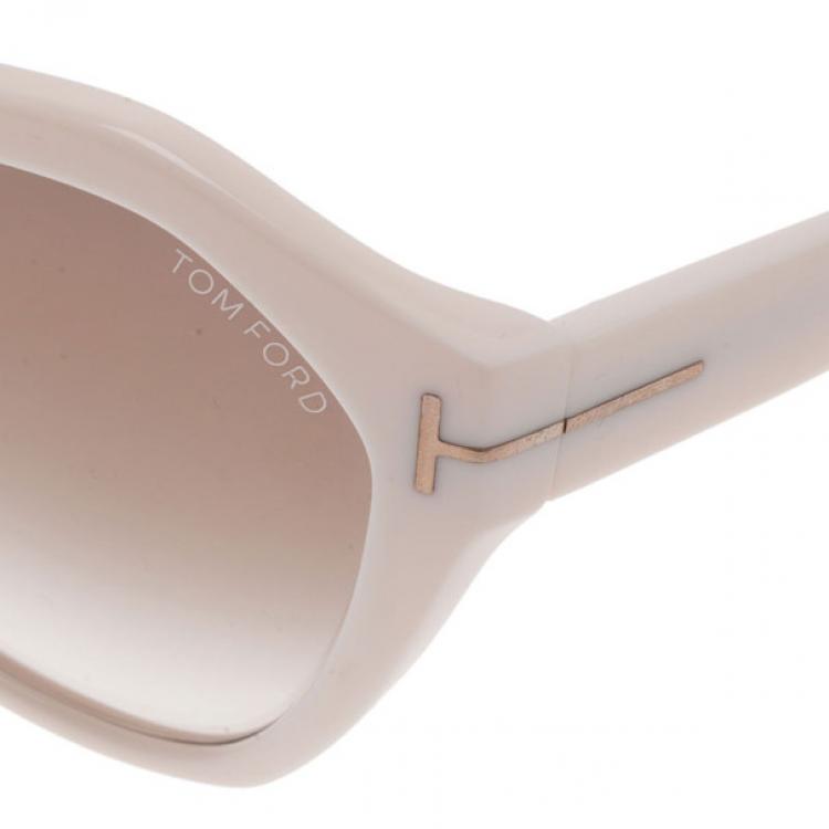 Pre Owned Tom Ford Ivory Oversized Angelina Sunglasses