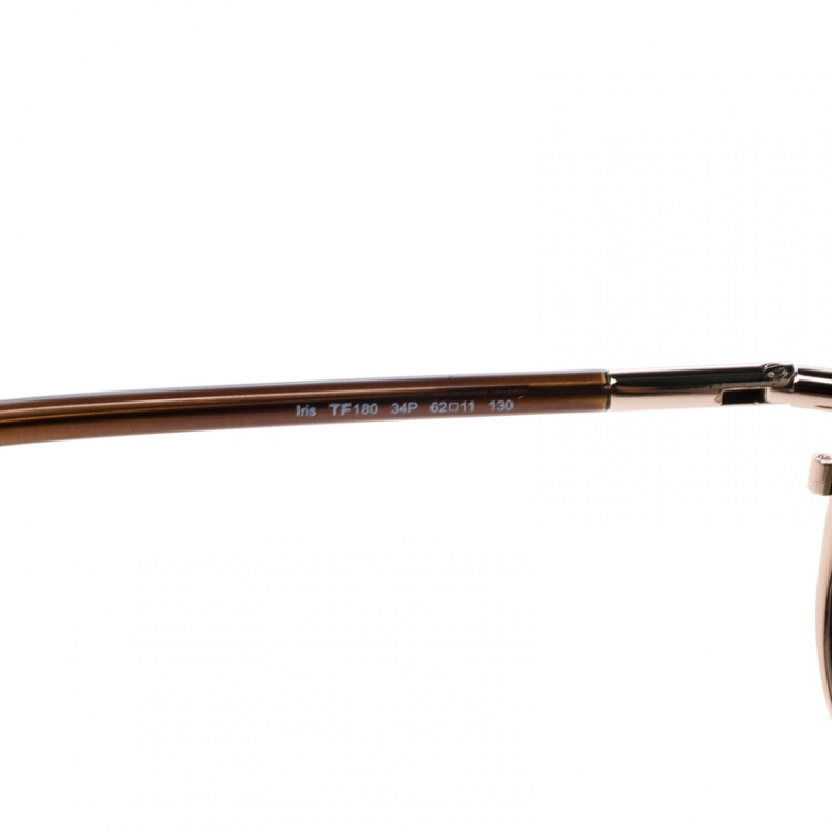 Pre Owned Tom Ford Gold/Brown Gradient TF180 Iris Oversized Round Sunglasses