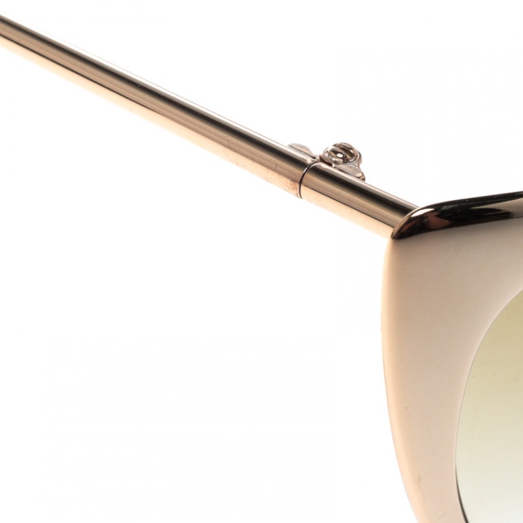 Pre Owned Tom Ford Gold Mirrored TF304 Nastasya Cat Eye Sunglasses