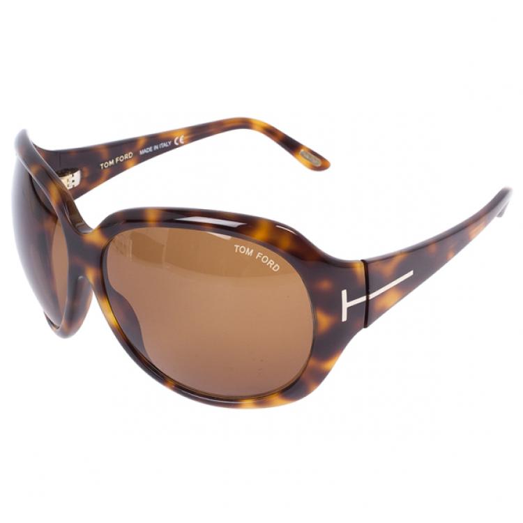 Pre Owned Tom Ford Leopard Frame Sabine Sunglasses