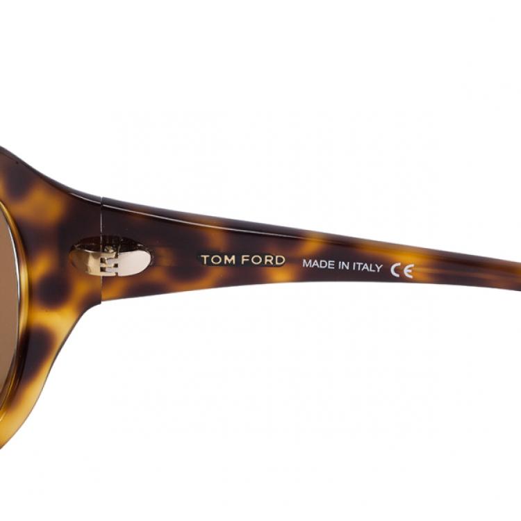 Pre Owned Tom Ford Leopard Frame Sabine Sunglasses
