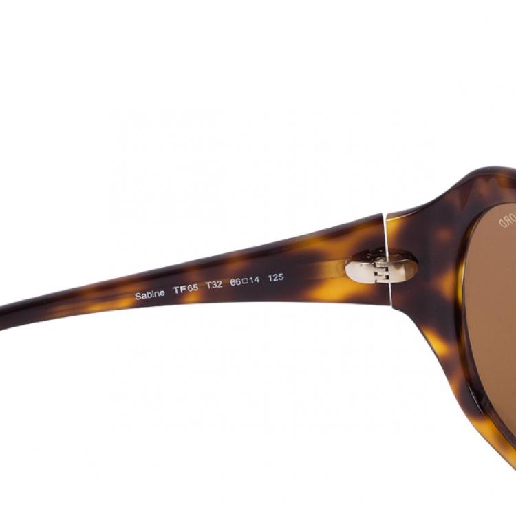 Pre Owned Tom Ford Leopard Frame Sabine Sunglasses