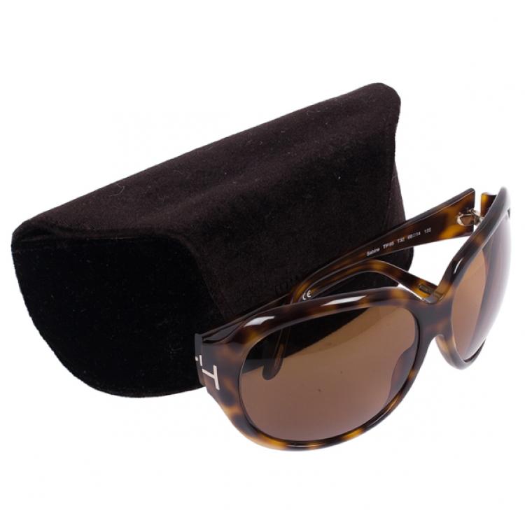 Pre Owned Tom Ford Leopard Frame Sabine Sunglasses