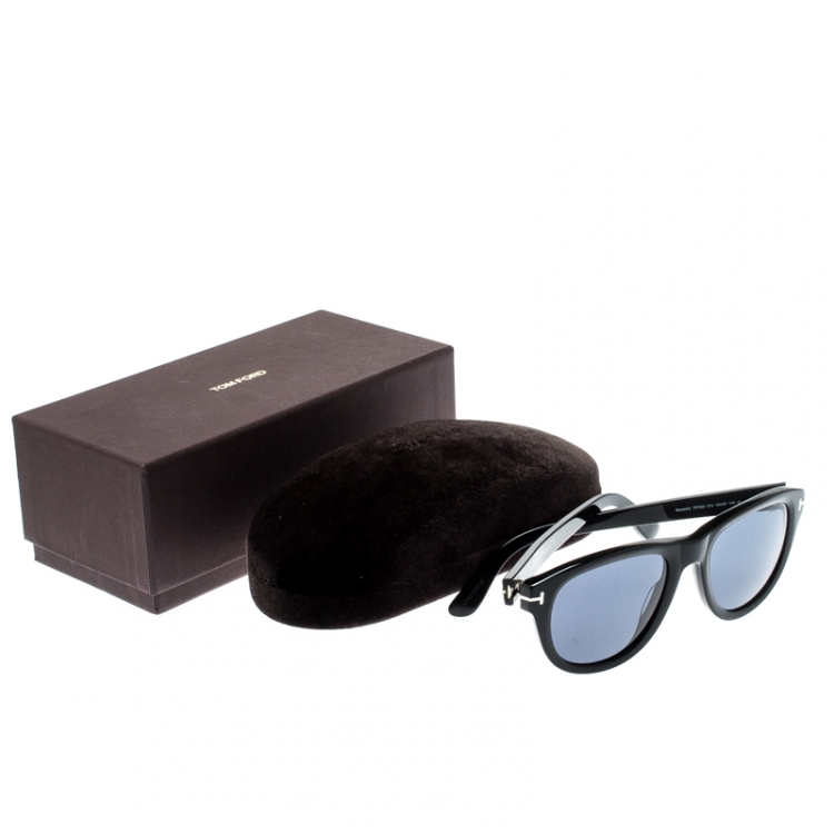 Pre Owned Tom Ford Black/Blue TF920  Benedict Wayfarer Sunglasses