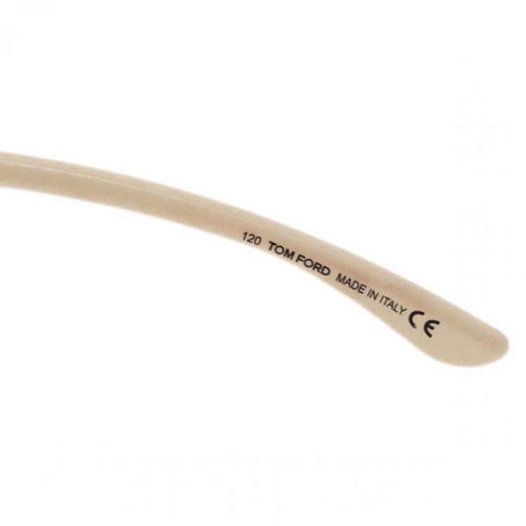Pre Owned Tom Ford Cream Jennifer Soft Square Sunglasses