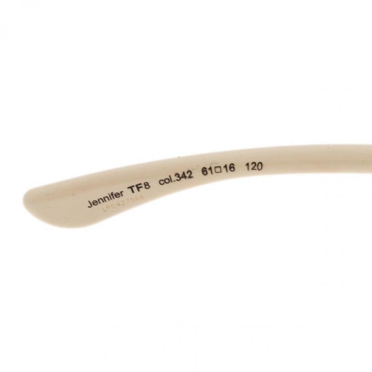 Pre Owned Tom Ford Cream Jennifer Soft Square Sunglasses