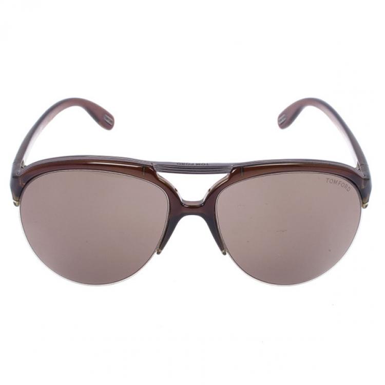 Pre Owned Tom Ford Brown Ian Woman Aviators