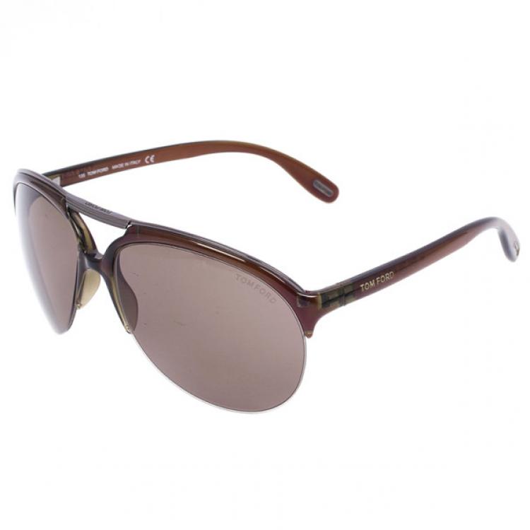 Pre Owned Tom Ford Brown Ian Woman Aviators