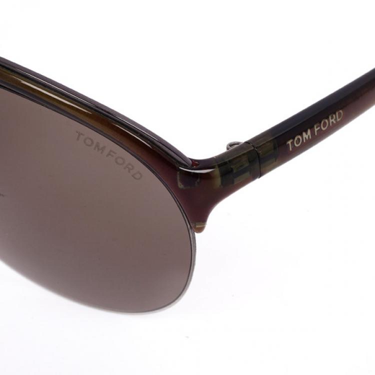 Pre Owned Tom Ford Brown Ian Woman Aviators