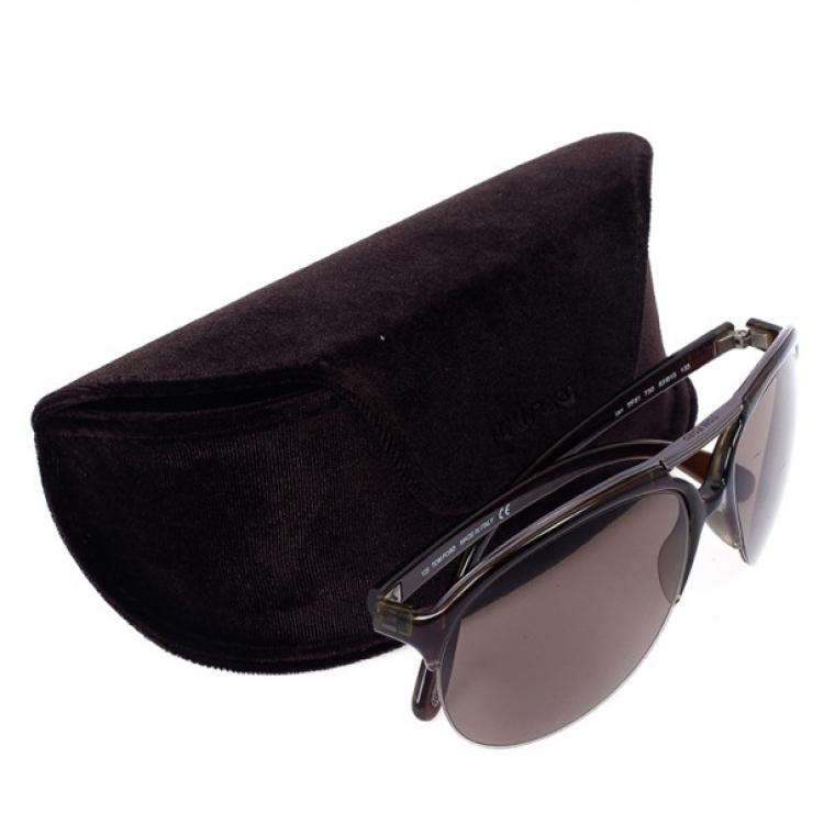 Pre Owned Tom Ford Brown Ian Woman Aviators