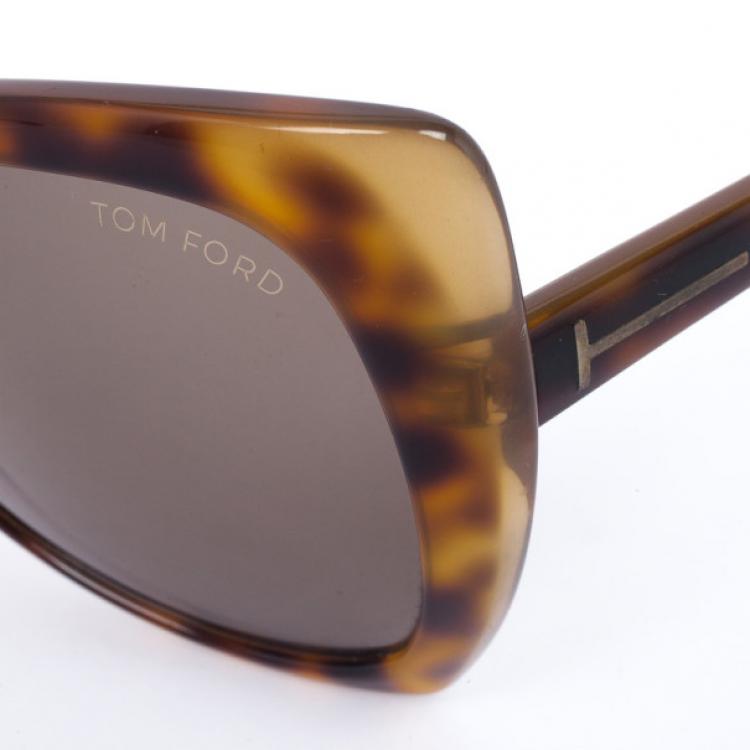 Pre Owned Tom Ford Leopard Frame Retro Inspired Nico Womens Sunglasses
