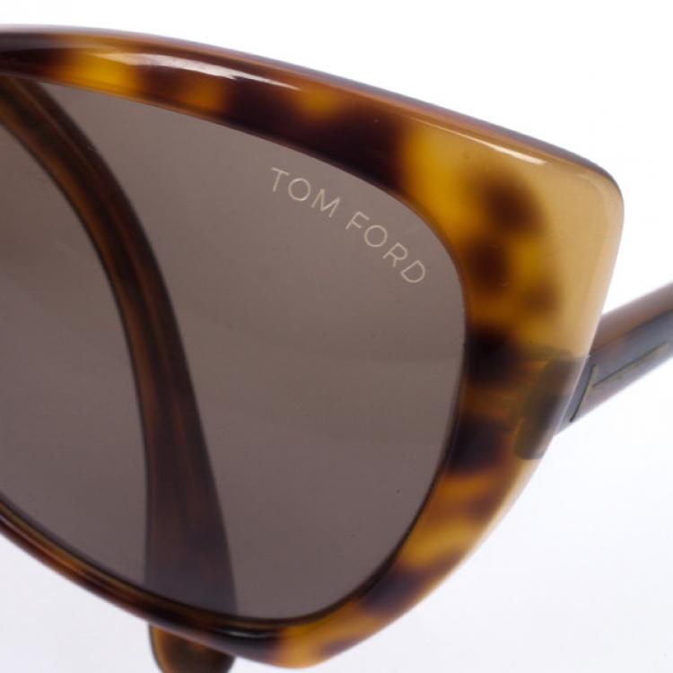 Pre Owned Tom Ford Leopard Frame Retro Inspired Nico Womens Sunglasses