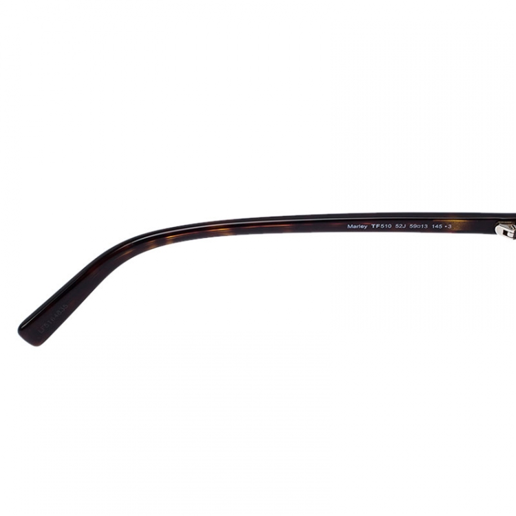 Pre Owned Tom Ford Brown Tortoise Marley Aviator Sunglasses